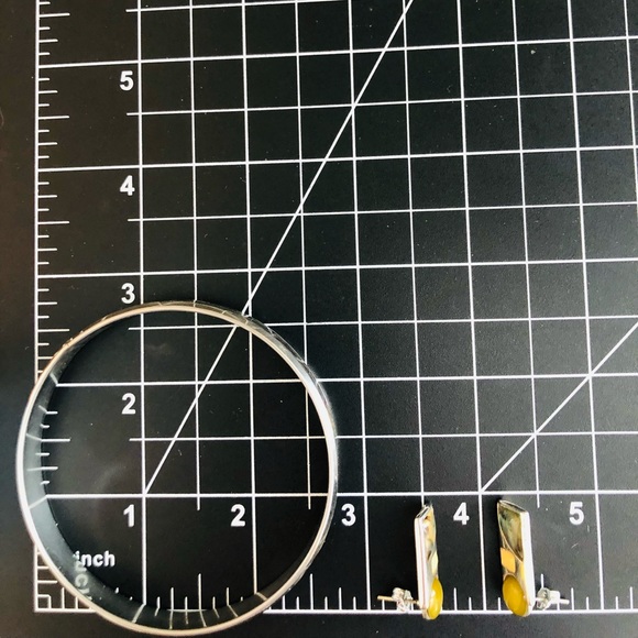 Vintage Abalone Earrings & Bangle Bracelet - Picture 10 of 12